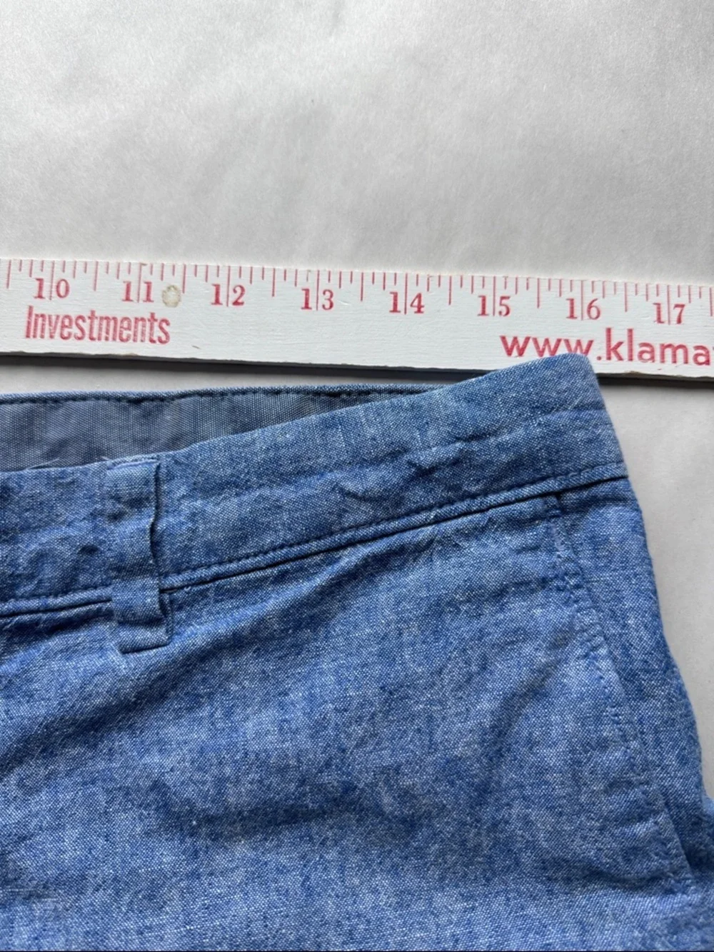 Banana Republic Aiden Shorts Mens 32 Cotton 9’ inseam Preppy Coastal Beach blue